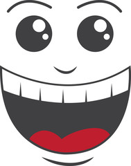 Isolated face with large smile