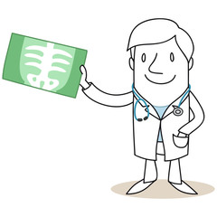 Figur, Arzt, Röntgenbild, Untersuchung, Vorsorge