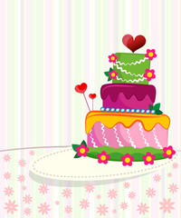 Wedding cake for Wedding invitations or announcements