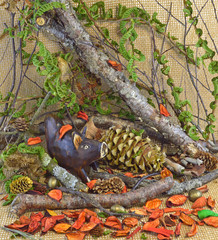 Handcrafted wooden wild boar