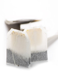 Teabag isolated on a white