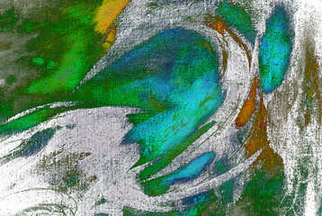 abstract chaotic painting by oil on canvas,  illustration, backg © Mikhail Zahranichny