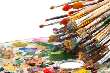 Obraz premium art brushes on artist palette