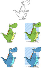 Dinosaur Cartoon Mascot Characters-Collection