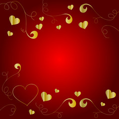 Hintergrund mit herzen und floralem Ornament