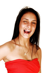 Laughing teen girl.