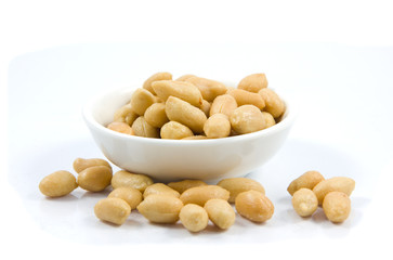 Salted peanuts. Nuts in a Small Bowl