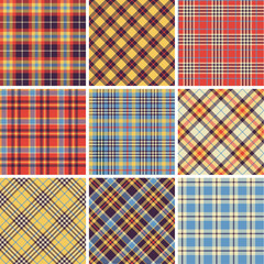 Set of seamless tartan patterns