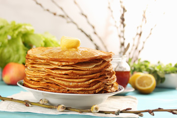 pancakes and willow branches