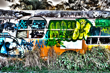 The bus graffiti art, Brisbane