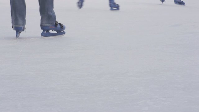 View of ice skaters