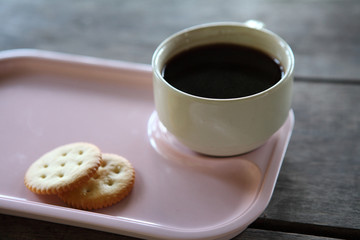 coffee on wood background