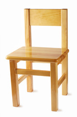 Wooden chair with a back