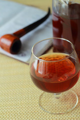Glass with cognac