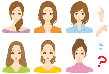 女性　複数　悩む