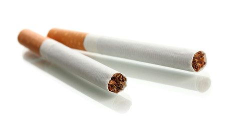 Cigarettes, isolated on a white