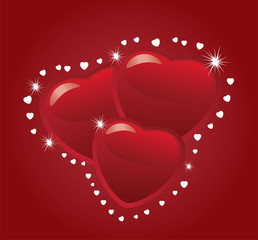 vector red hearts