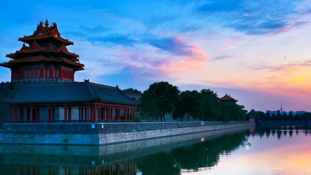 Forbidden City, Beijing, China. Timelapse