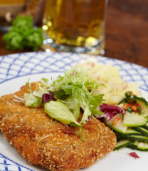 Schnitzel with salad