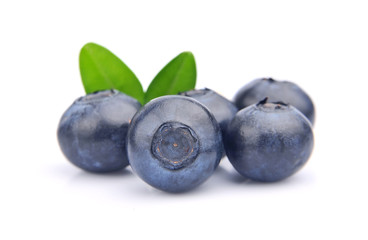 Blueberries with leaves