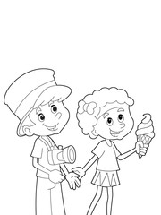 The page with exercises for kids - coloring book
