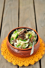 Sauerkraut, Potato and Mushroom Salad