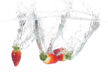 Strawberries in water
