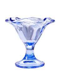 Glass blue ice-cream bowl