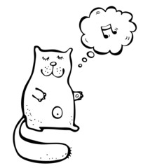 Happy music cat illustration