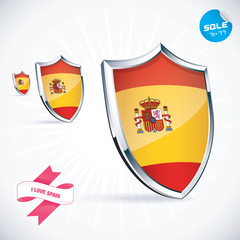 Obraz premium I Love Spain Flag Illustration, Sign, Symbol