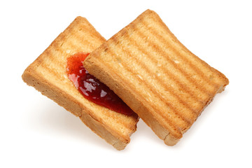 Toasted bread and Strawberry jam