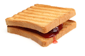 Toasted bread and Strawberry jam