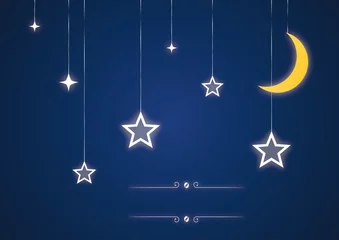 Tableaux ronds sur plexiglas Ciel Jouets étoiles et lune