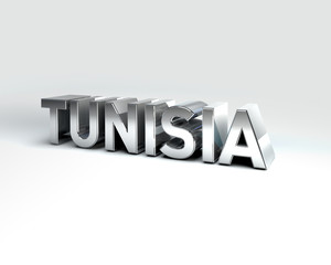 Fototapeta na wymiar 3D Country Text of TUNISIA