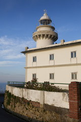 Fototapeta na wymiar Lighthouse of Igeldo mountain, San Sebastian, Gipuzkoa, Spain