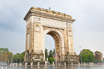 Fototapeta na wymiar Triumph Arch w Bukareszcie, Rumunia.