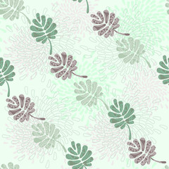 Seamless pattern on leaves theme