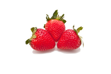 Strawberry group isolated on white