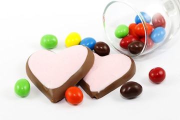 Candy and heart Chocolate