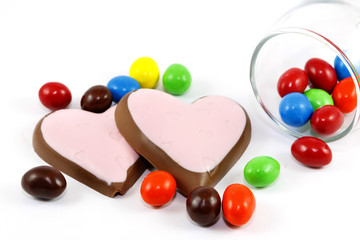 Candy and heart Chocolate