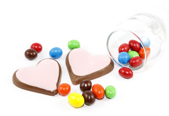 Naklejka na ściany i meble Candy and heart Chocolate