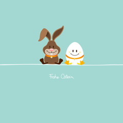 Obraz premium Hase & Ei Retro