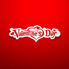Happy Valentine's Day lettering on red background