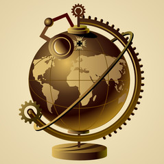 steampunk vector globe
