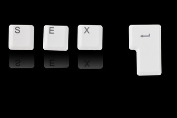 concept of cybersex or internet sex