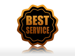 best service in black starlike label