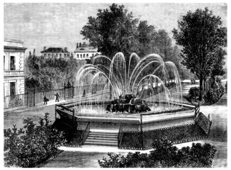Fontaine (Paris : Passy) - Vue XIXe siècle