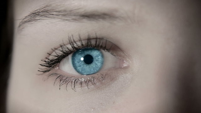open female blue eye in 1080p