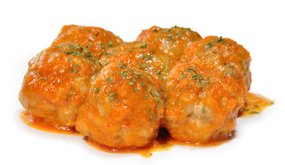 Albóndigas con salsa de tomate.