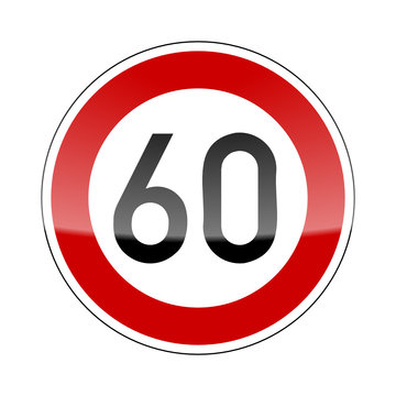 verkehrszeichen v2 tempo 60 I